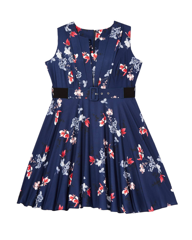 Front of plus size Lyra Belted Fit & Flare Dress  by City Chic | Dia&Co | dia_product_style_image_id:125201